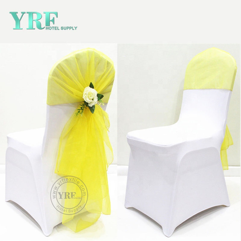 Housses de chaise extensibles blanches de décoration de mariage en gros YRF