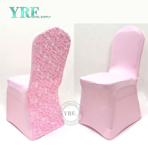 YRF China Wedding Pink Housses de chaise élégantes à dossier haut