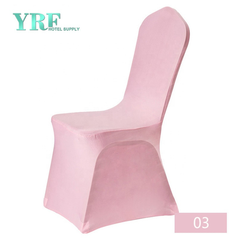 Housses de chaise de banquet de mariage élastiques métalliques rose blush YRF