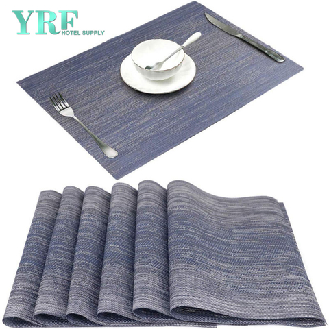 Tapis de table rectangulaires en vinyle sans décoloration, bleu et gris, sans moisissure