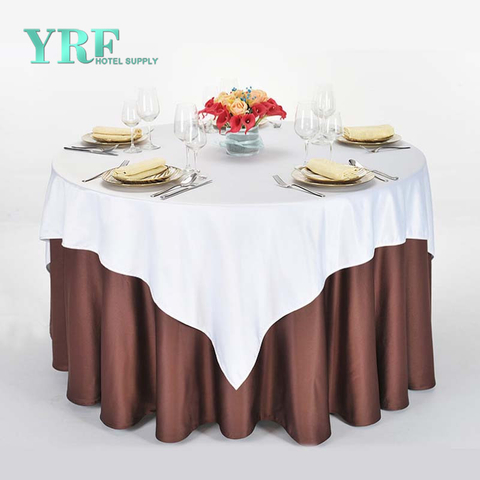Nappe de table ronde personnalisée YRF teint en fil marron