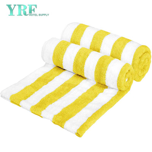 La Chine de gros Stripe serviettes de plage en coton jaune grandes serviettes de piscine