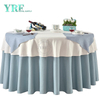 Nappe ronde YRF 90 " pouces bleu gris polyester lavable sans pli pour mariage