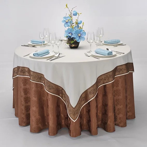 YRF Grossiste Banquet Table Ronde Champagne Jacquard