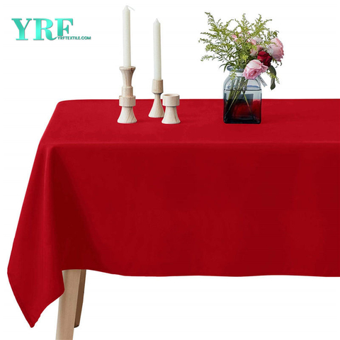 Rectangle Dîner Table Couverture Pur Rouge 90x132 Pouces 100% Polyester Sans Rides Pour Restaurant