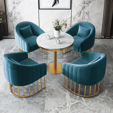 Table et chaise de négociation en marbre de luxe léger à vendre