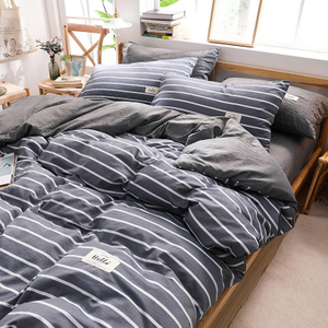 Vente en gros 4 PCS King Bed Cotton Fabric Literie Set Striped