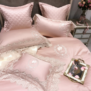 YRFLuxury Designer Cotton 500 Thread Count Double Pink Parure de lit