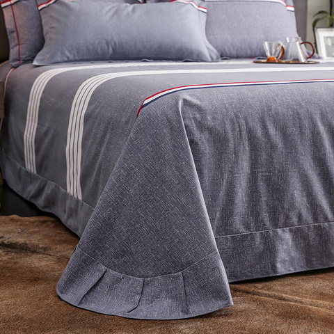 Ensemble de draps de lit pour la décoration de la maison Ensemble de literie à rayures confortables