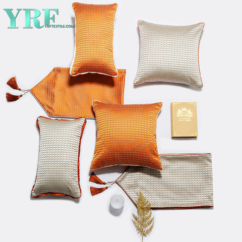 Coussin de décoration en satinette de précision de haute qualité, confortable et doux, orange et beige