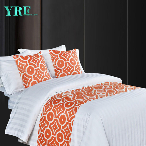 Condo King Bed teint en fil Jacquard orange décorer les drapeaux de lit