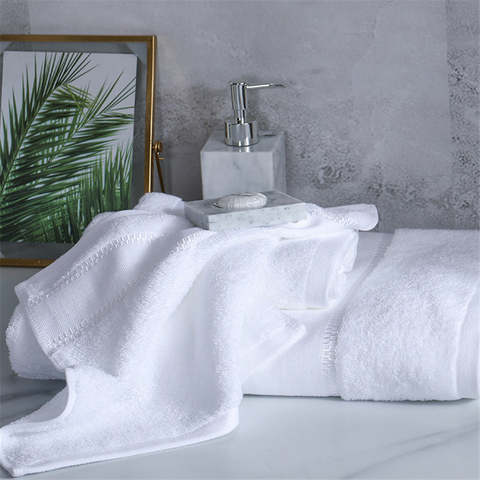 Serviette de bain SPA de serviette de visage d'hôtel de luxe 100% coton